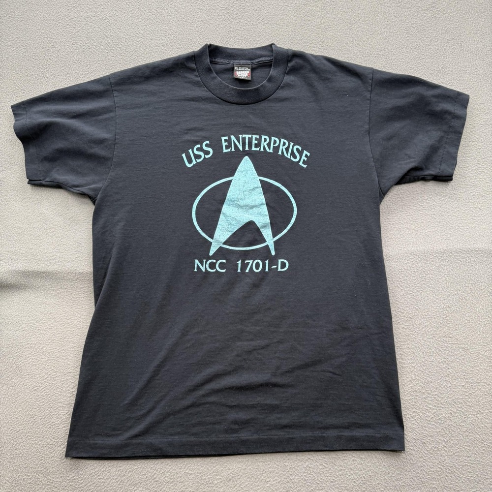 Vintage Screen Stars Best Shirt Mens XL Black USS Enterprise Star Trek Tee